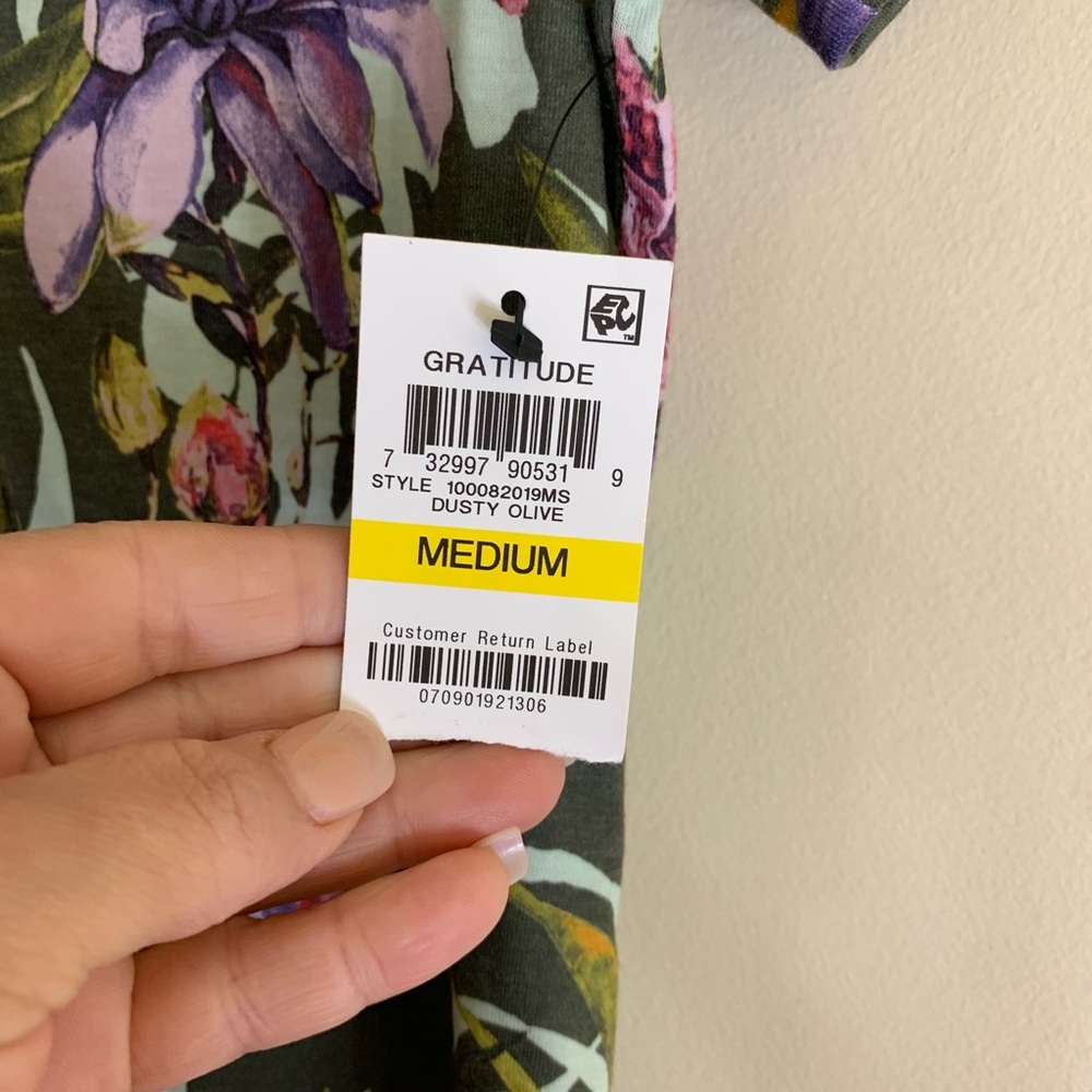 Ideology Floral print Keyhole Back Top Shirt M - Picture 6 of 8